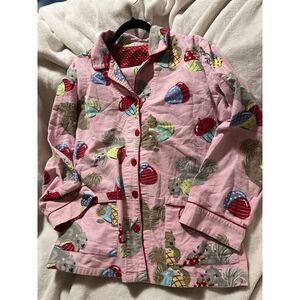 EUC NICK & NORA‎ SQUIRREL ACORN PINK " Nuts About You" Pajama Top Size L